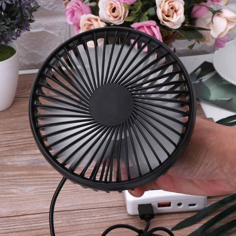 Quạt USB Thông Gió Xe Hơi 3 Tốc Độ 5V Xoay 360 Độ Tùy Chỉnh Tiện Dụng