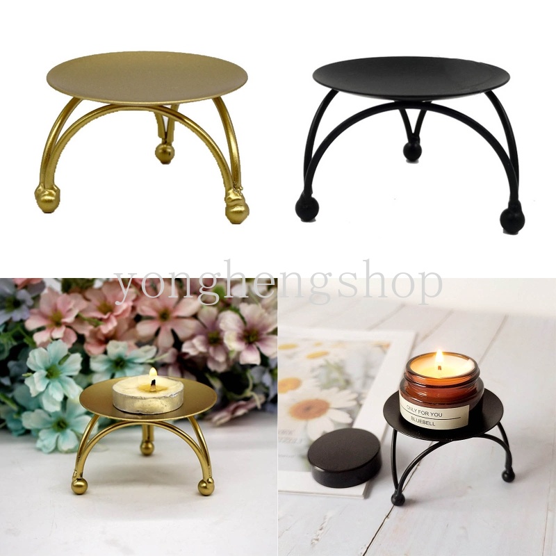 Giá Đỡ Nến Hình Tròn Bằng Sắt Thiết Kế Độc Đáo Trang Trí Bàn Làm Việc