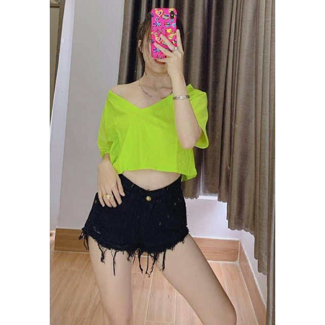 [Mã FAMAYWA giảm 10K đơn 50K] Áo Thun Nữ Croptop Cổ Tim Giá Rẻ Nhiều Màu - 603 | WebRaoVat - webraovat.net.vn