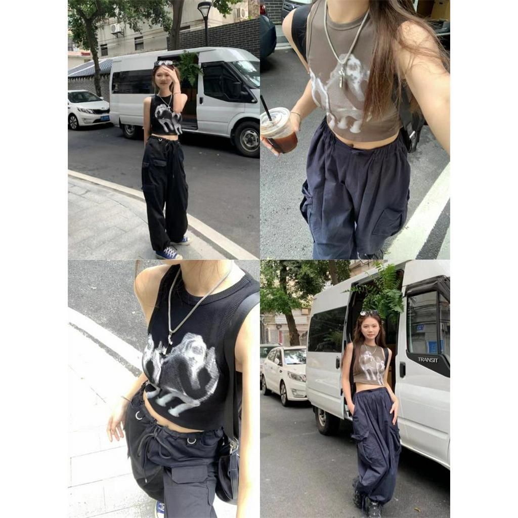 Áo Ba Lỗ Dáng Ôm In Họa Tiết Retro Mỹ 64247