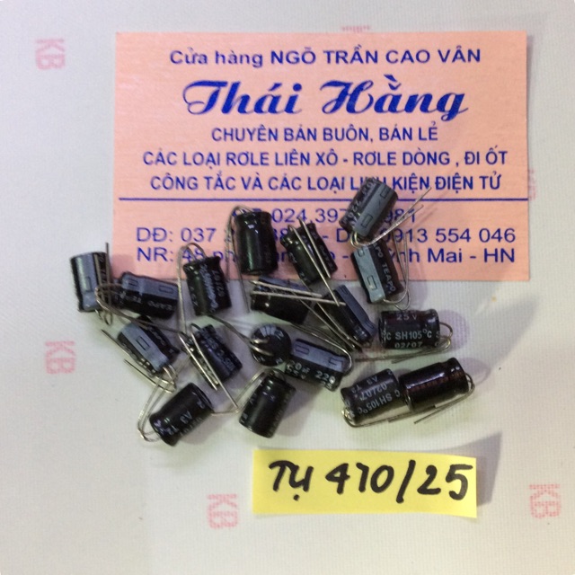 Tụ hoá 470 M/25 v giá bán 50 chiếc