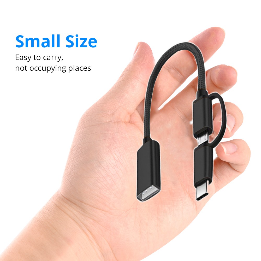 Đầu jack chuyển đổi OTG 2 trong 1 / 2 in 1 MicroUSB Type C to USB-A cho Samsung Xiaomi LG