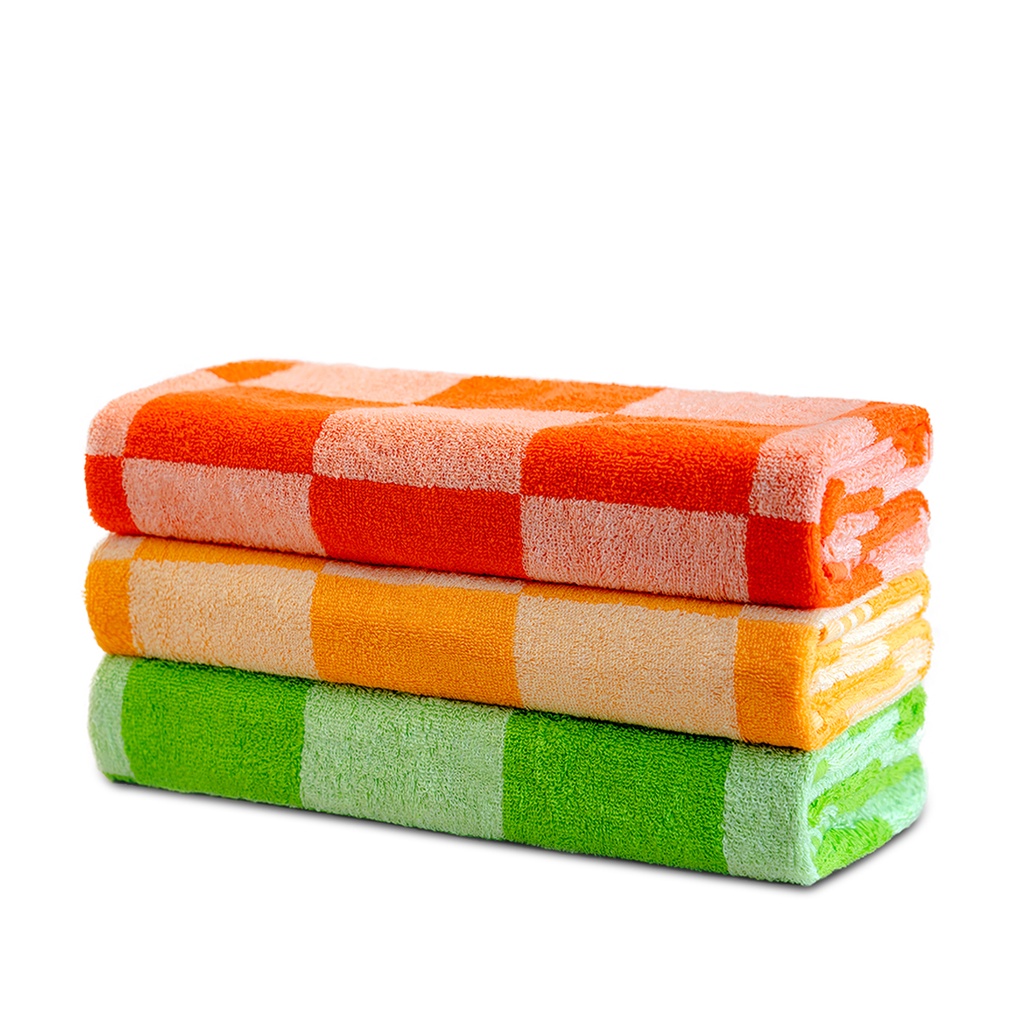 Combo 2 Khăn Tắm Cotton Tự Nhiên 100%  Xuất Nhật NIVA Bj2 Mềm Mịn Thấm Hút, An Toàn, Hoa Văn Kích Thước 700x1400 mm