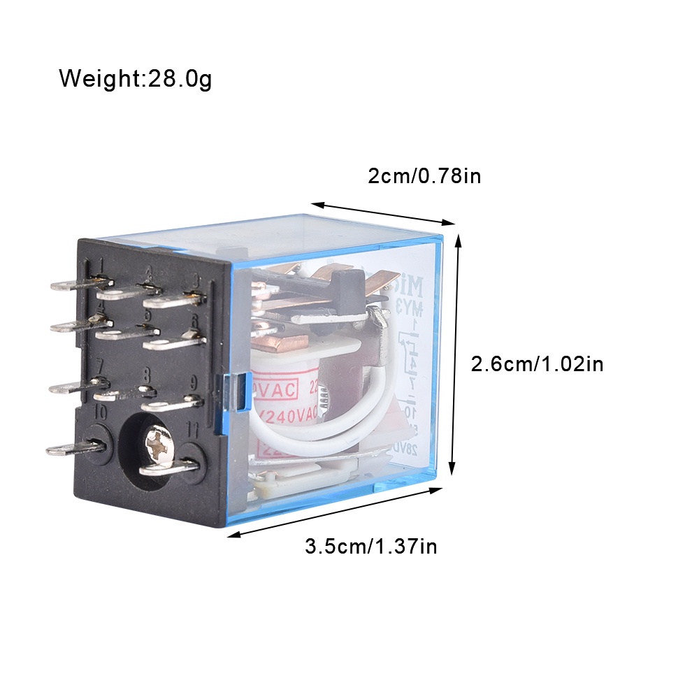 Rơ le điện từ PCBFUN MY2NJ MY2P HH52P DPDT AC 110V 220V DC 12V 24V tiện lợi