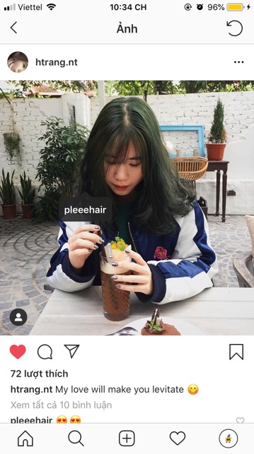 THUỐC NHUỘM TÓC MÀU XANH RÊU KO CẦN TẨY +kèm oxy trợ dưỡng và găng tay | BigBuy360 - bigbuy360.vn