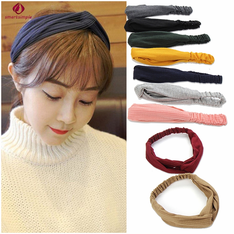 Băng đô co giãn màu sắc tương phản xinh xắn cho nữ