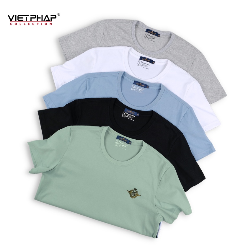 Áo thun nam cổ tròn cao cấp VIỆT PHÁP / Form Unisex - Chất liệu cotton co dãn thấm hút mồ hồi tốt 7901