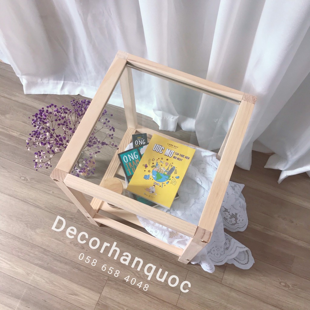 [NOWSHIP] Kệ đầu giường - Mặt kính cường lực - Gỗ thông nhập khẩu cao cấp | BigBuy360 - bigbuy360.vn