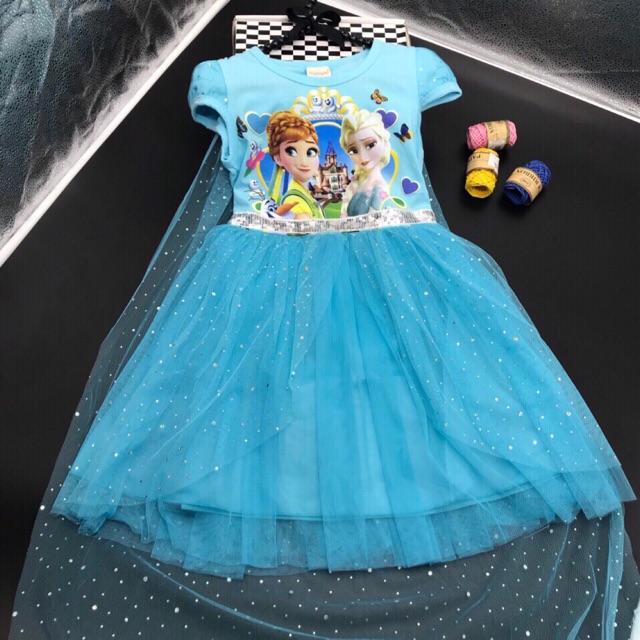 Váy elsa size nhỡ bé gái