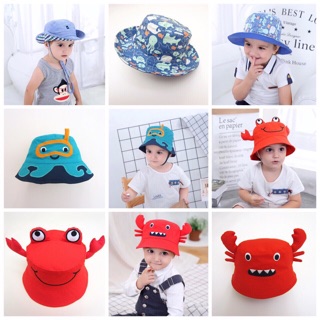 Mũ vải có quai xuất Hàn bé trai bé gái