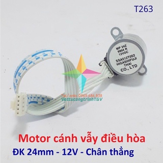 Motor cánh vẫy điều hòa DC12v đường kính 24mm chân thẳng