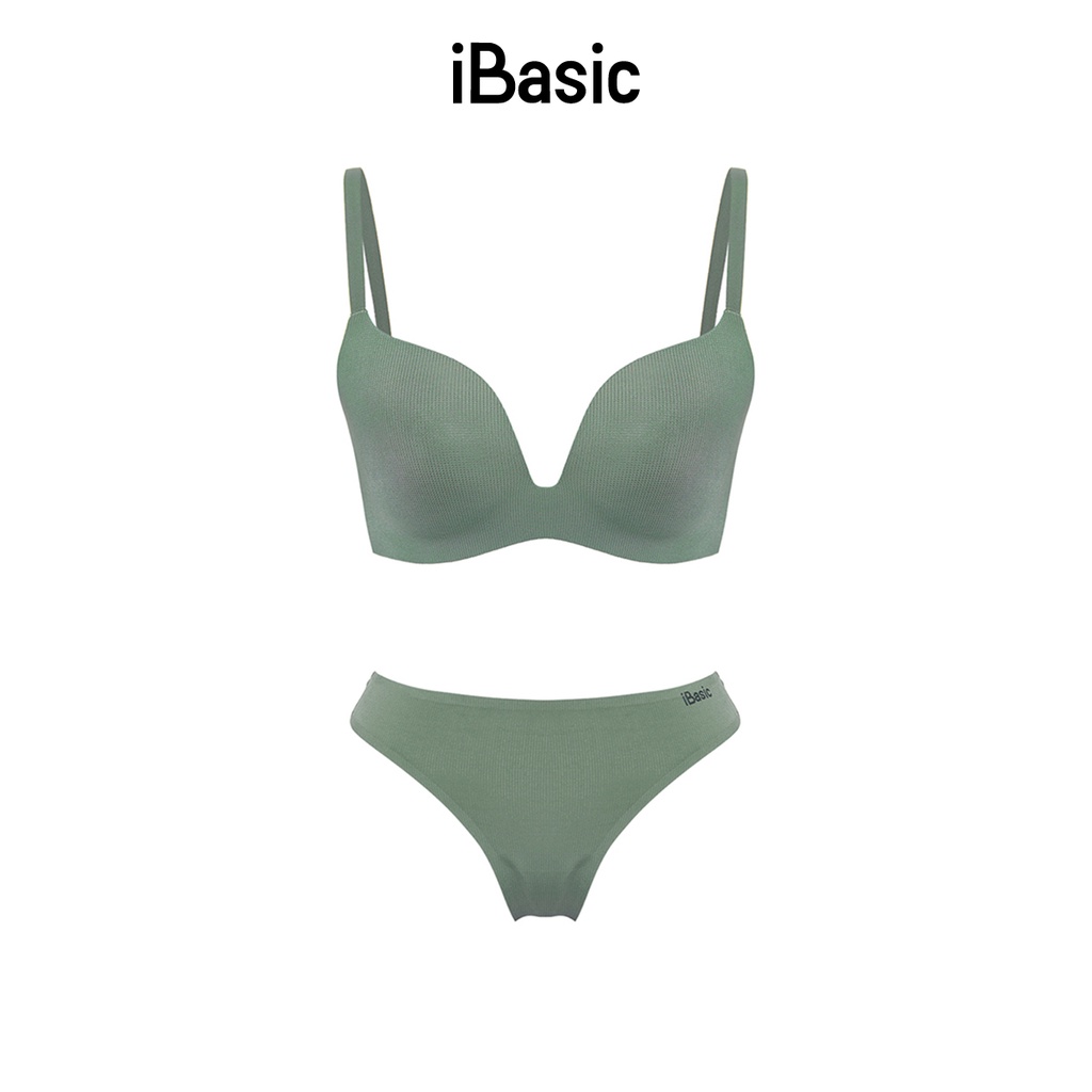 Set áo ngực mút mỏng không đường may cup T-Shirt iBasic BRAW134 và quần PANW134