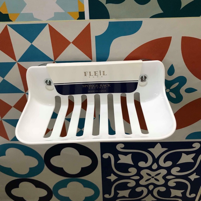 Kết quả hình ảnh cho Giá để giẻ rửa bát, xà phòng hút chân không (màu trắng)