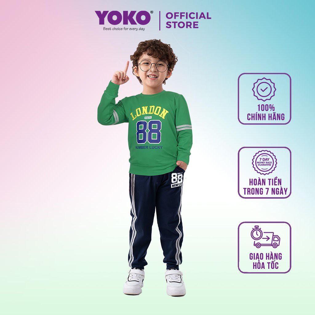 Bộ Quần Áo Dài Tay Vải Da Cá Bé Trai (1-9 Tuổi) YOKO KID'S FASHION 20411T