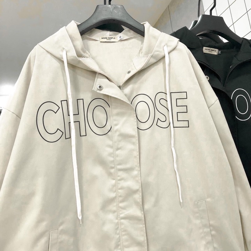 Áo Khoác Jacket Form Rộng CHOOSE Vải Dù Trượt Nước Phong Cách Ulzzang - 84unisex
