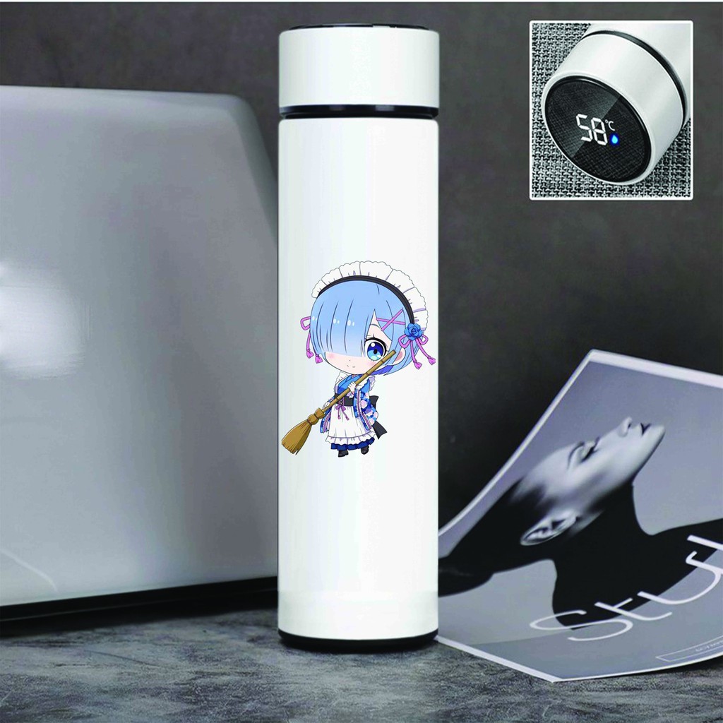 Bình giữ nhiệt đựng nước in hình RE:ZERO BẮT ĐẦU LẠI Ở THẾ GIỚI KHÁC tiện lợi xinh xắn anime chibi