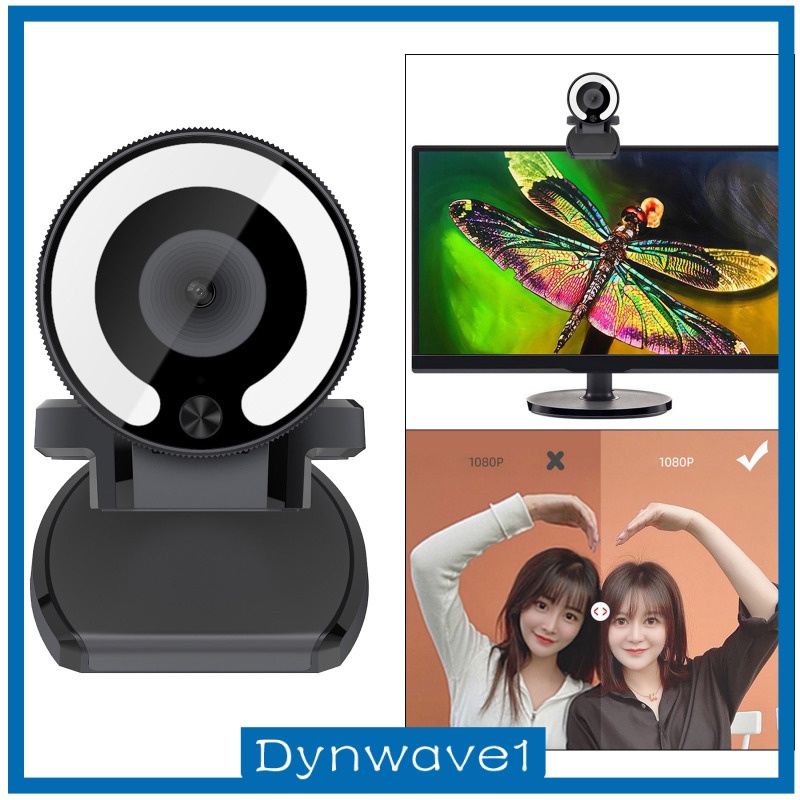 [DYNWAVE1] 1080P Webcam with Light Face Cam for Laptop Desktop Streaming Gaming