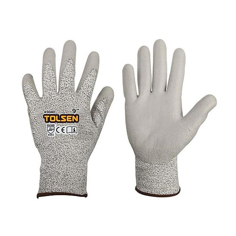 Bao Tay Chống Cắt Công Nghiệp 9 inch 10 inch Tolsen 45040 45041  tạo độ bám, chống dầu, tron trượt và chống mài mòn tốt