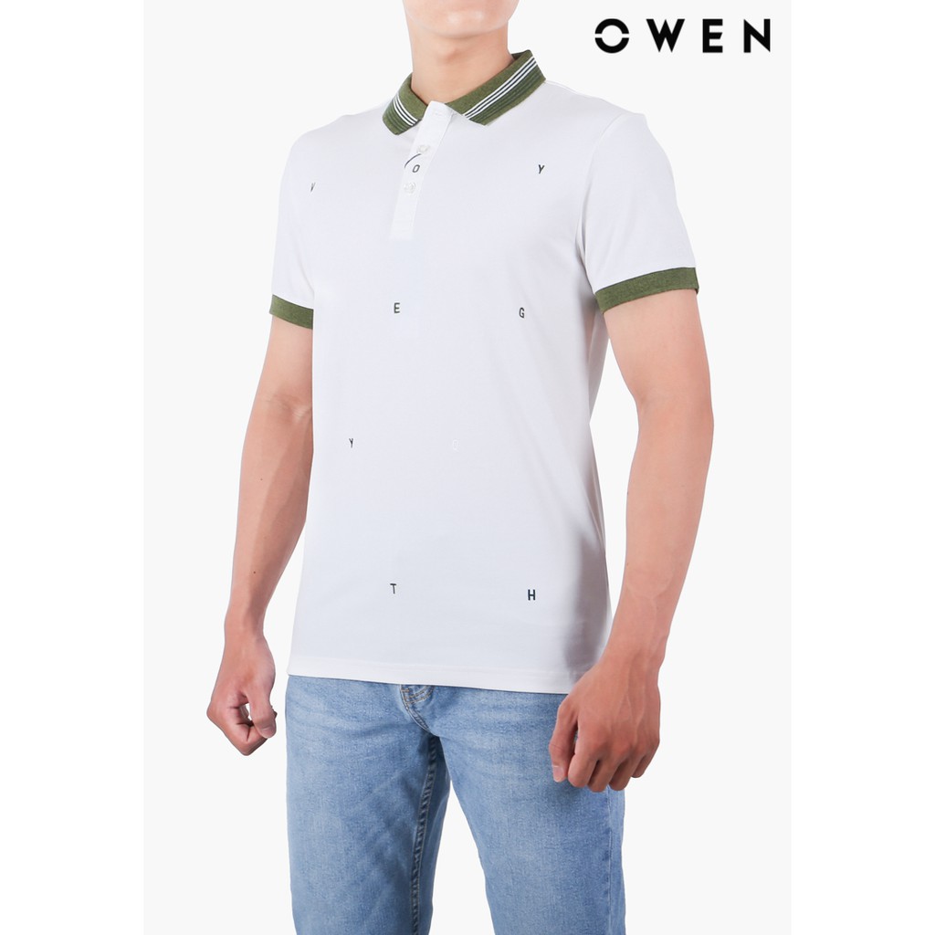 Áo polo ngắn tay OWEN Bodyfit màu trắng - APV21849