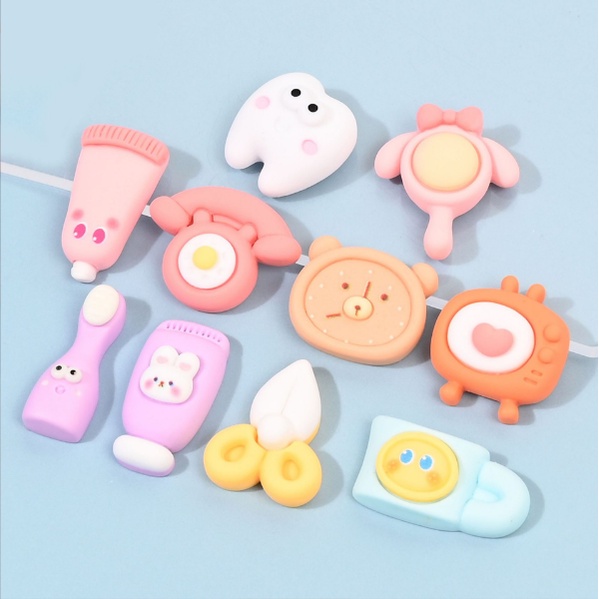 Charm răng, bàn chải, sấy tóc, đồ dùng cá nhân cho các bạn trang trí vỏ ốp điện thoại, kẹp tóc, DIY