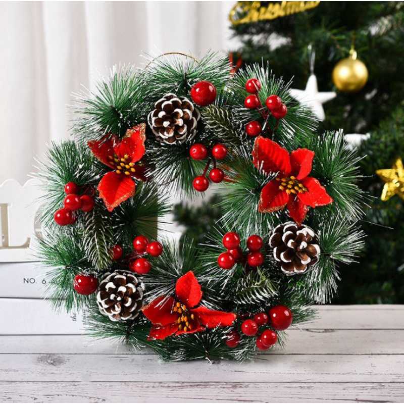 Vòng hoa trang trí noel 32cm,,,