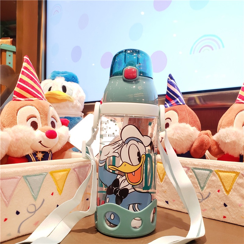Bình Nước Nhựa Có Ống Hút Họa Tiết Disney Dễ Thương Cho Bé