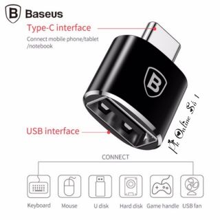 Đầu chuyển OTG USB Type C sang USB Full size Baseus (TYPE C Male to USB Female Cable Adapter Converter)