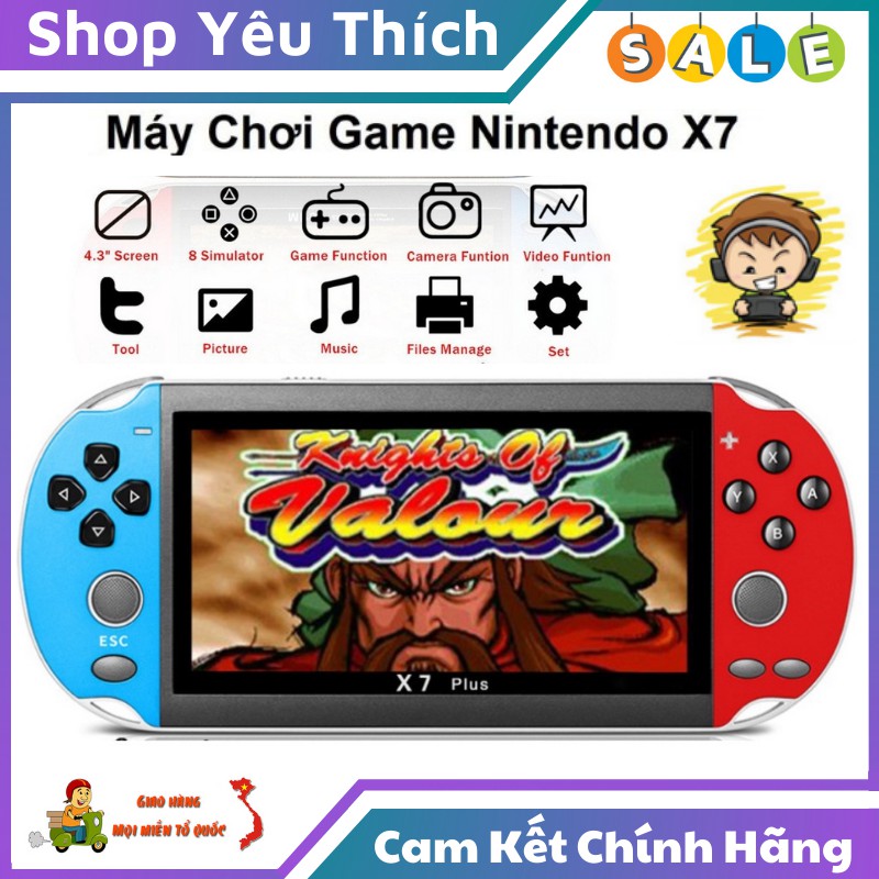 Máy Chơi Game Cầm Tay X7 Màn Hình 4.3inch Vừa Chơi Game Vừa Nghe Nhạc Đọc Sách Điện Tử
