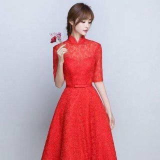 Đầm xòe cổ tàu tay lỡ