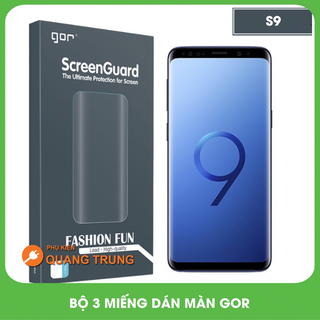 Bộ 3 miếng dán màn hình gor dành cho galaxy S9 ( 3 miếng dán trước và dán carbon)