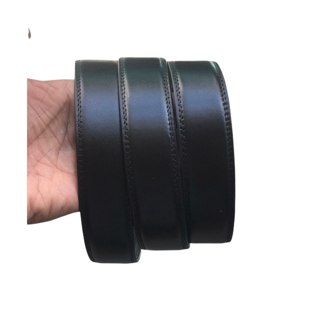 Dây Lưng Nam Da Thật, Hai Đường Chỉ May, Không Đầu Khóa Bản 3,5 cm