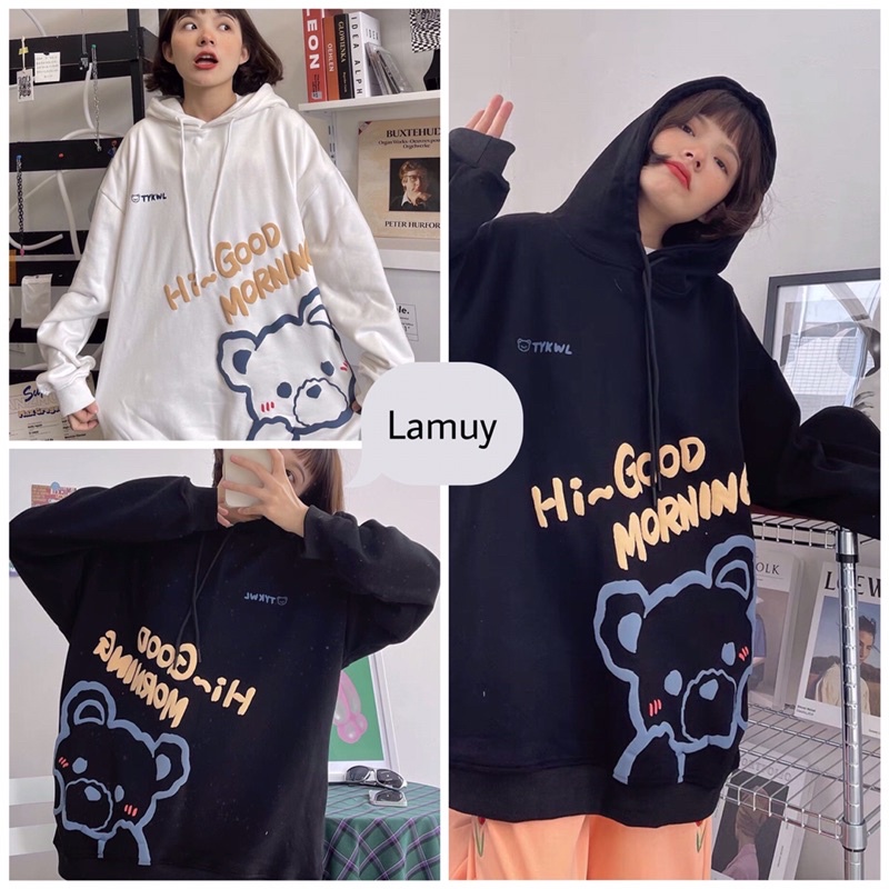 Áo nỉ hoodie gấu trend 2021