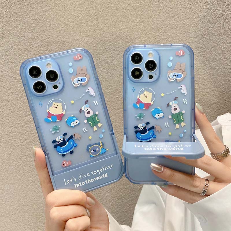 Ốp Điện Thoại Silicon TPU Mềm Có Giá Đỡ Cho iPhone 13 12 11 Pro Promax 7 8 Plus X XR XSMax
