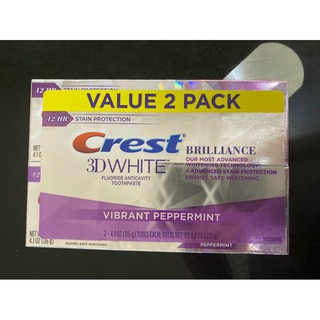 Kem Đánh Răng Crest 3D White Brilliance Vibrant Peppermint Fluoride Anticavity Toothpaste