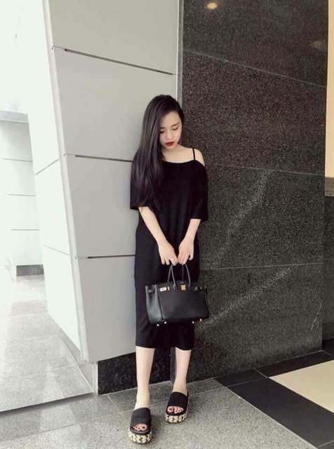 FREESHIP 99K TOÀN QUỐC_Váy suông lệch vai dây ảnh thật | BigBuy360 - bigbuy360.vn