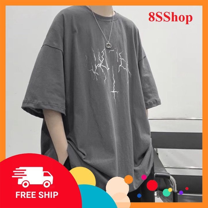 Áo thun nam nữ unisex tay lỡ TS, áo phông form rộng oversize streetwear