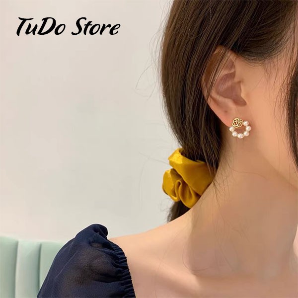 Khuyên tai, bông tai nữ Hàn quốc mạ bạc 925 hình tròn phong cách dễ thương HT14