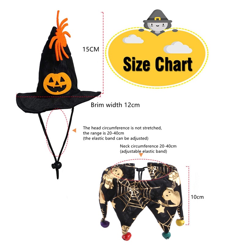 Bộ nón + khăn choàng họa tiết Halloween cho thú cưng