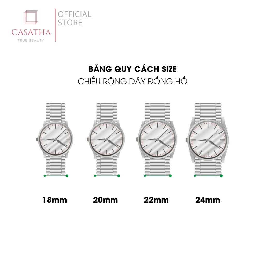 [BH 1 đổi 1] Dây đồng hồ da cá sấu S901 Casatha da thật chính hãng cho nam
