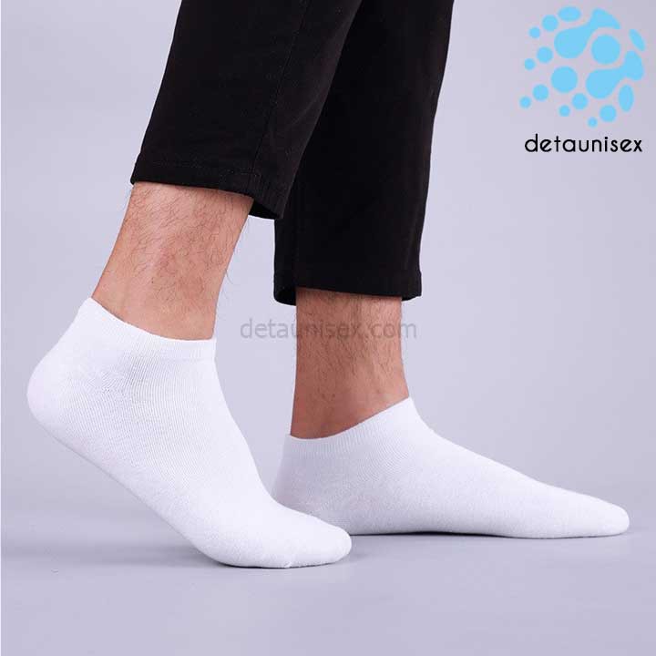 Vớ Cotton Cổ Ngắn Màu Trơn Thoáng Khí Detaunisex - VON1