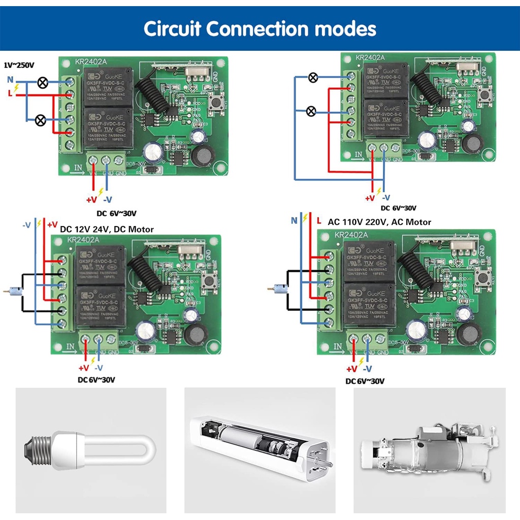 Hệ thống điều khiển từ xa DIESE Rf 433Mhz DC 5V~30V 2CH Rf cao cấp thông dụng
