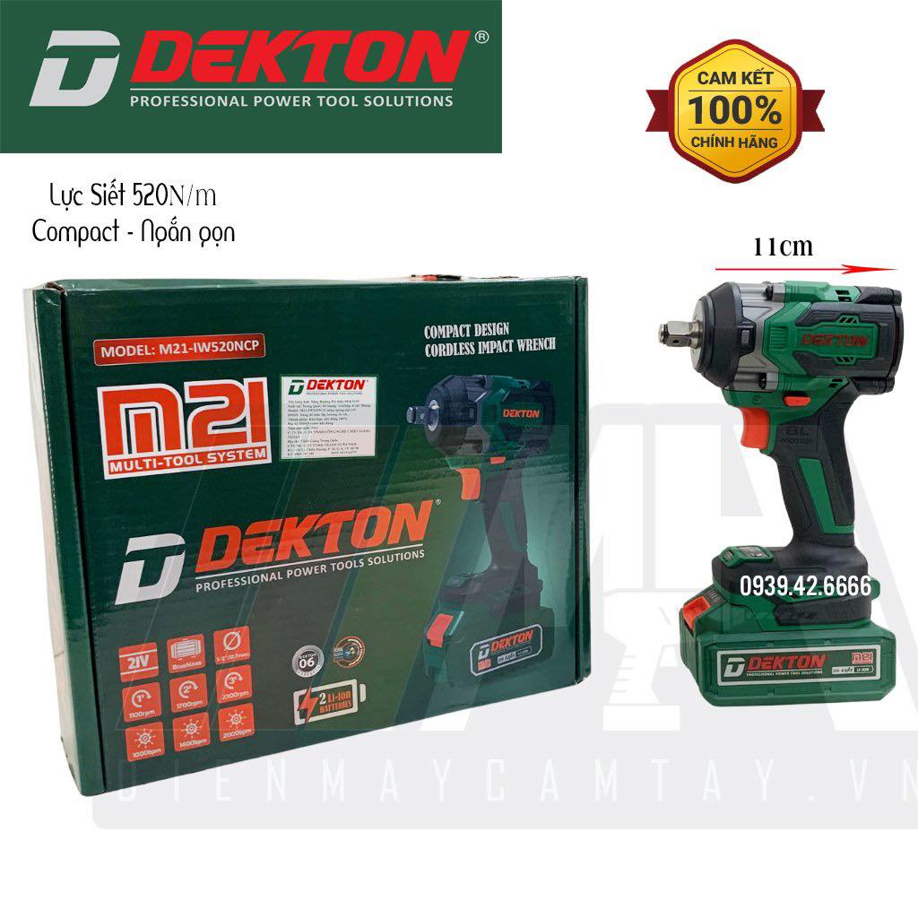 Máy Siết Bulong Dùng Pin Dekton M21-IW520NCP - Lực Siết 520Nm - Motor Brushless