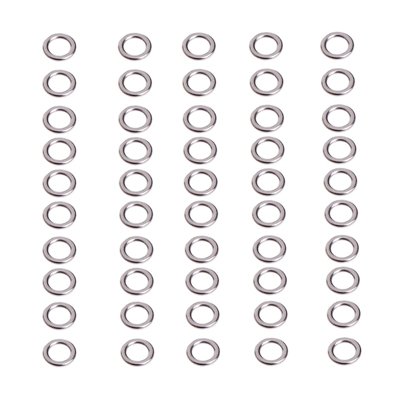Set 50 Khuyên Nối Mồi Câu Cá Bằng Thép Không Gỉ Tiện Dụng Mới