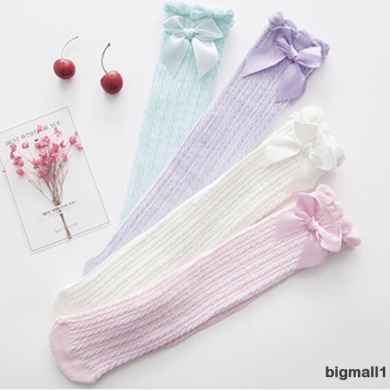 Vớ Dài Đến Gối Đính Nơ Ren Dễ Thương Cho Bé Gái