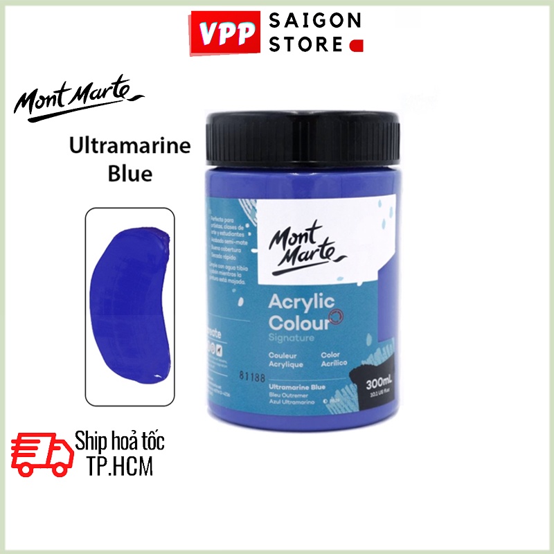 Màu Acrylic Mont Marte 300ml - Ultramarine Blue - Acrylic Colour Paint Signature 300ml (10.1oz) - MSCH3019