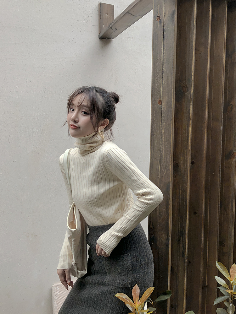 Áo Len Tay Dài Cổ Lọ Thời Trang Dành Cho Nữ