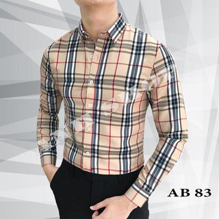 Áo sơ mi nam hàng hiệu Buberry vải kẻ nhiều màu lựa chọn, áo sơ mi nam công sở [Freeship], chất liệu cotton mát.