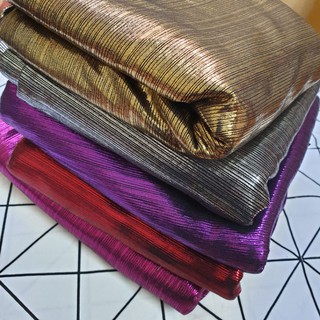 Vải ánh kim may scrunchie, tuban kèm dây chun.