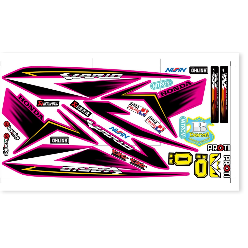 ( Quí khách vui lòng mang ra tiệm cho thợ dán ) Tem vario 2017 hồng