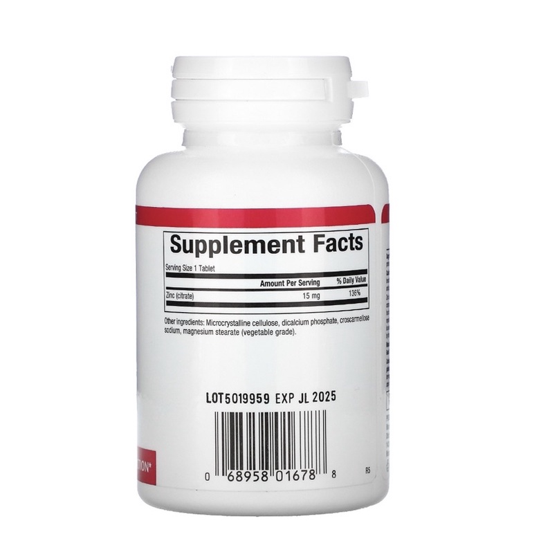 Kẽm Natural Factors Zinc Citrate 15mg 90viien